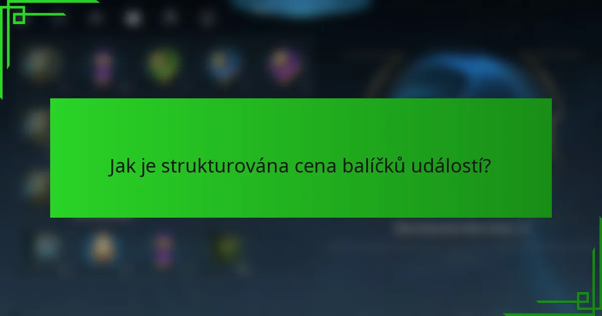 Jak je strukturována cena balíčků událostí?