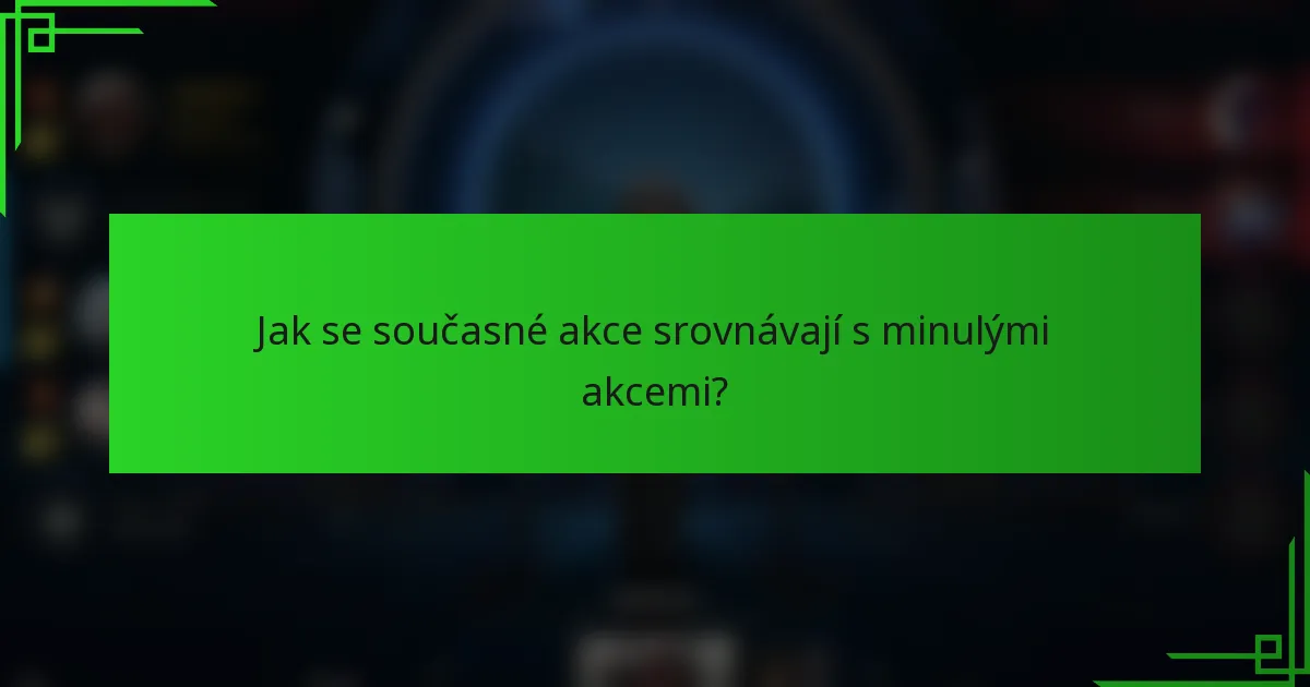 Jak se současné akce srovnávají s minulými akcemi?